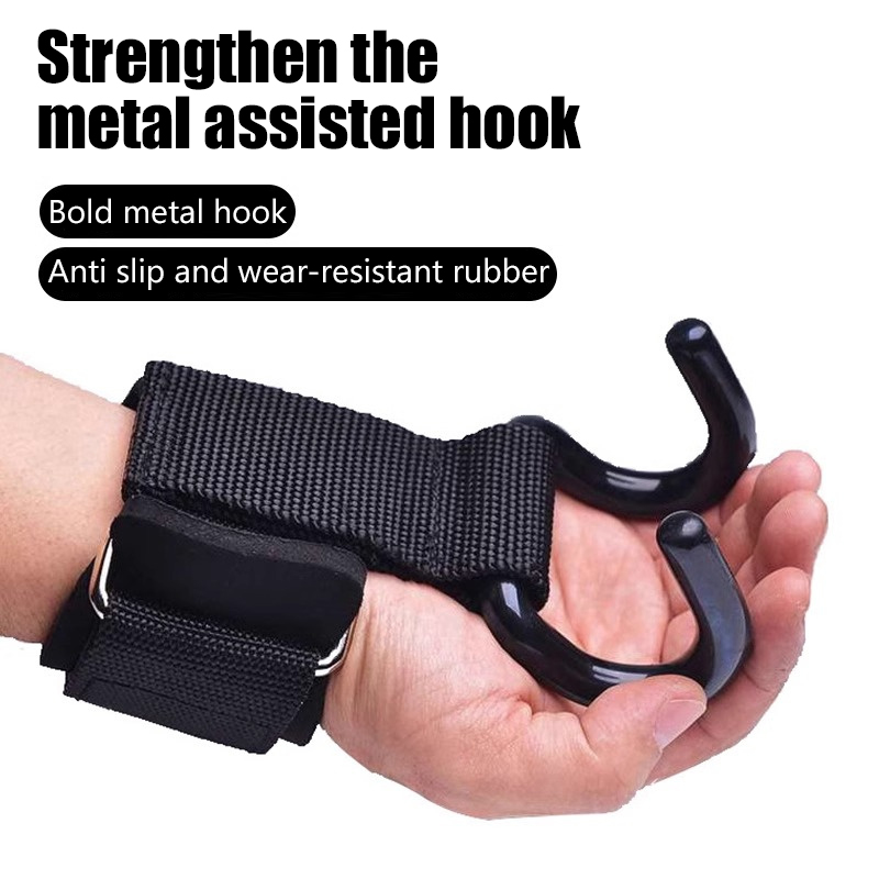 Weightlifting Gloves - 【F】2 Buah Pengait untuk Angkat Beban,