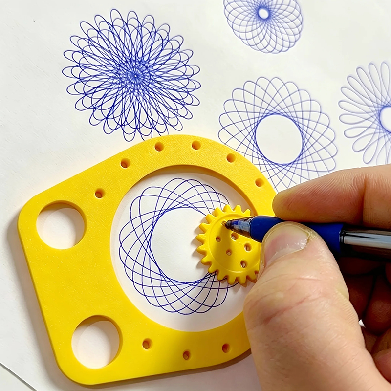 Chalk Bag - Set Alat Gambar Geometris Spirograph, Penggaris