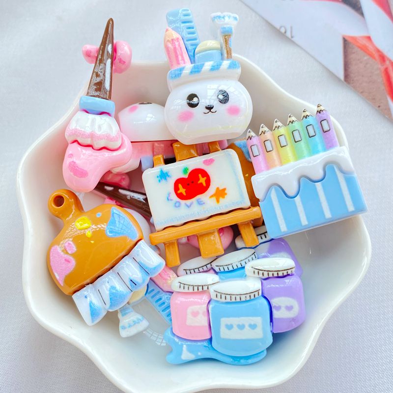 Chalk Bag - 10 buah pelapis kartun Resin lucu
