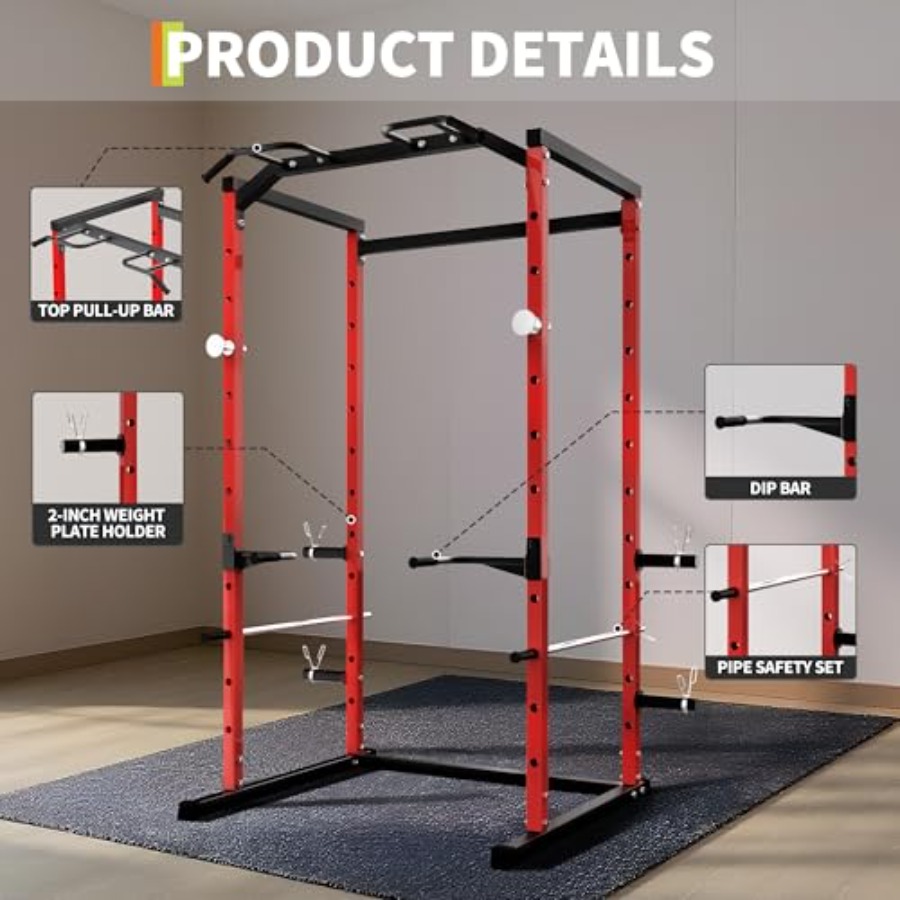 Rak Squat Heavy-Duty dengan Pu - Pull Up Bar ulasan dan harga